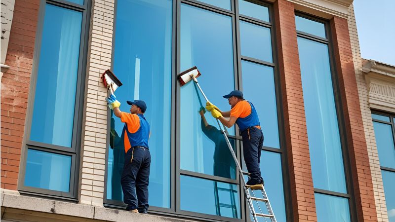 Facility cleaning conducted by two ACS Cleaning cleaners