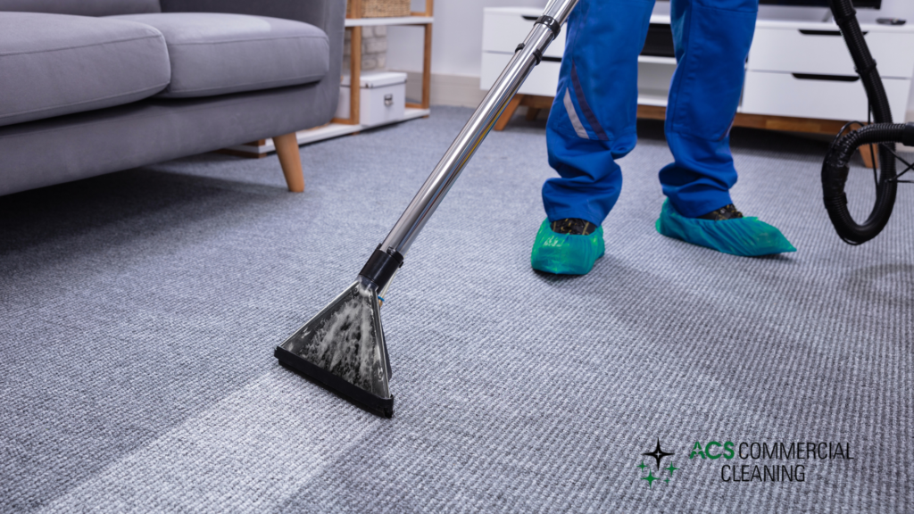 Commercial carpet cleaning service in a Melbourne CBD office