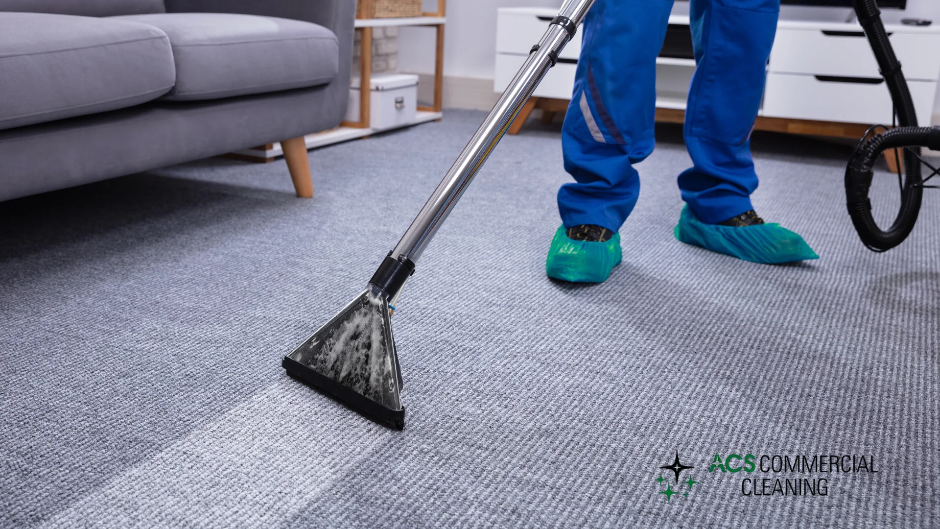 Commercial carpet cleaning service in a Melbourne CBD office